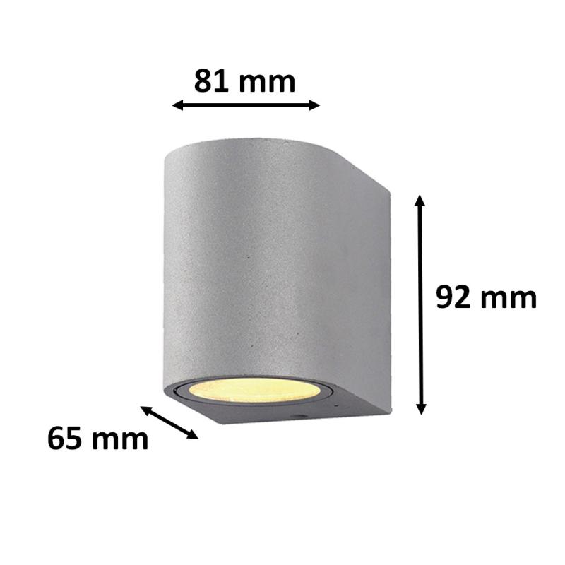 Applique Murale Argent LED IP44 pour Ampoule GU10