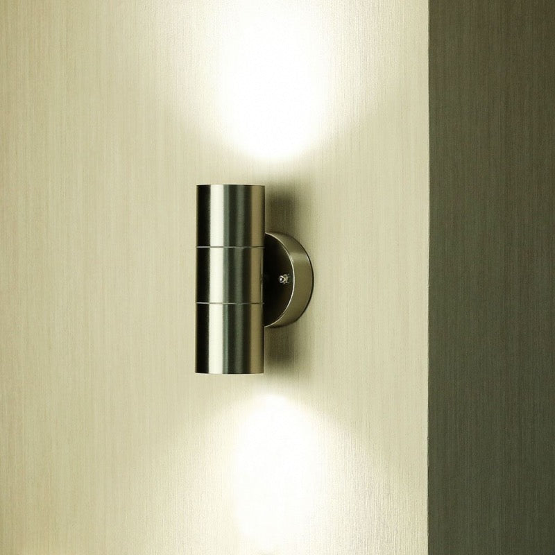 Applique Murale LED Argent IP44 Double Faisceau GU10