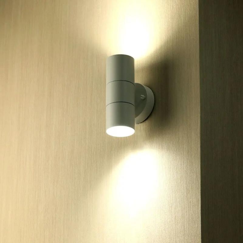 Applique Murale LED Blanche IP44 Double Faisceau GU10