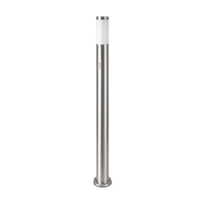 Borne Lumière Extérieur PORU Inox 39 Cm - Ampoule LED E27 4W 946lm Classe A Givré Blanc