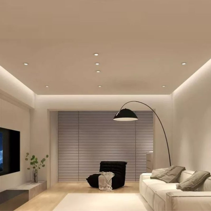 Profilé Aluminium Blanc 2m arrondi pour Ruban LED simple pour Faux-Plafond