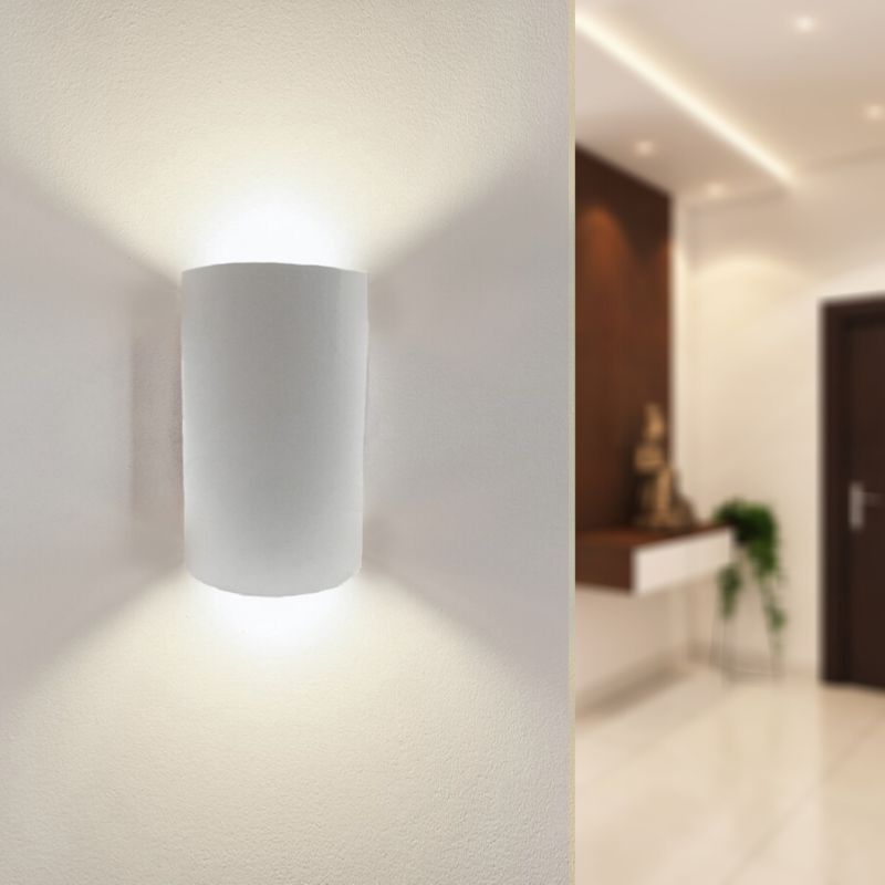 Applique Murale Blanche LED IP44 Double Faisceau 10W