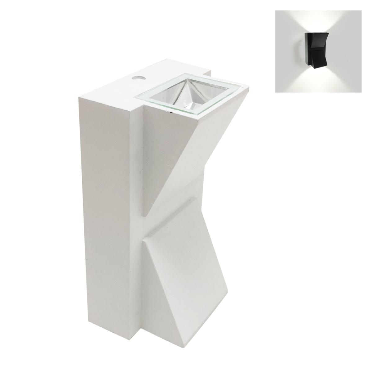 Applique Murale LED Double Faisceaux 2x3W IP44 BLANC