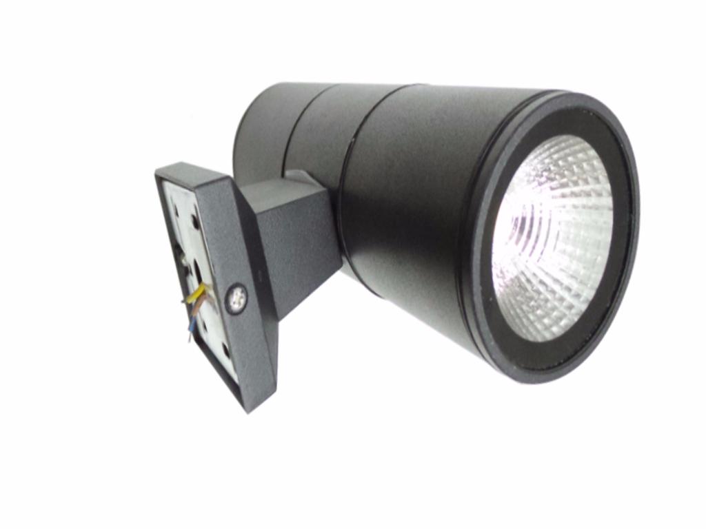Applique Murale Noire IP44 LED Double Faisceau 16W