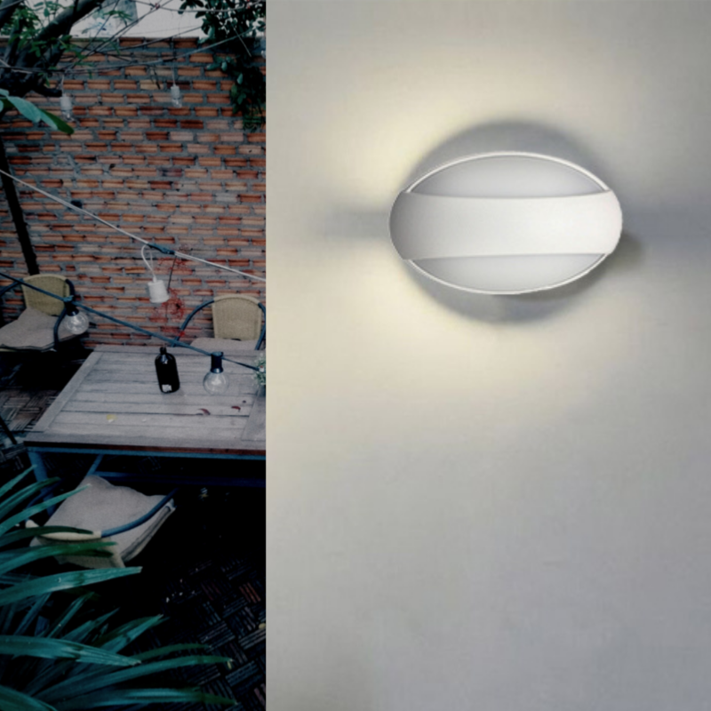 Applique LED Murale Ovale Blanche 12W