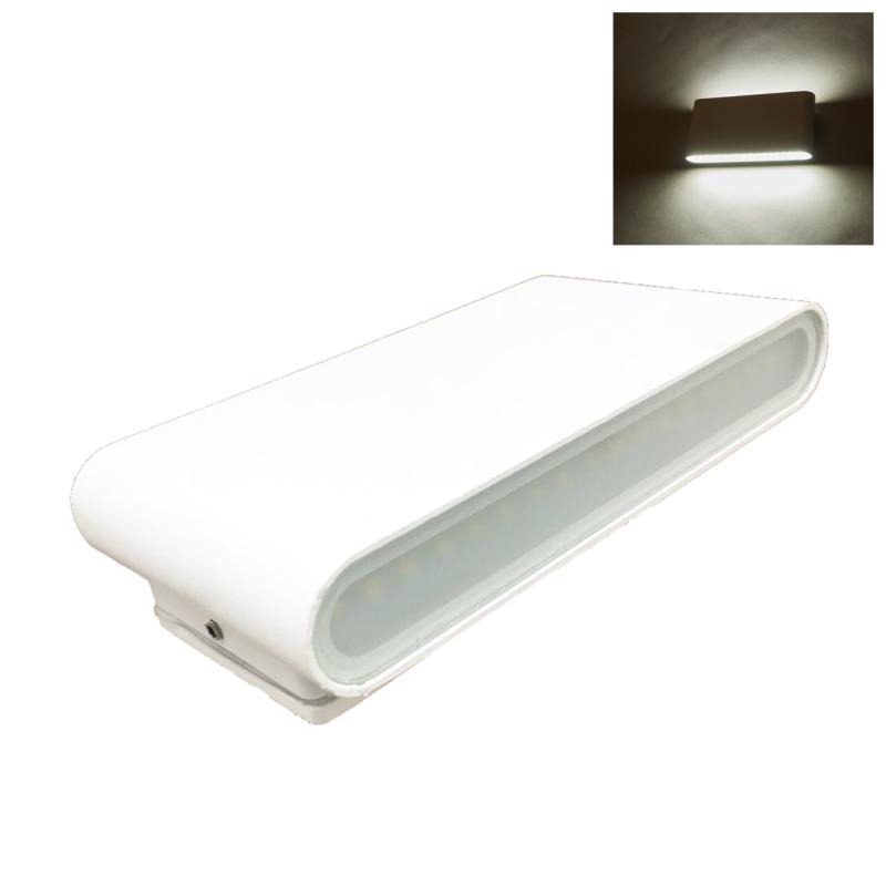 Applique LED Murale 2x 8W IP44 Double Faisceau BLANC