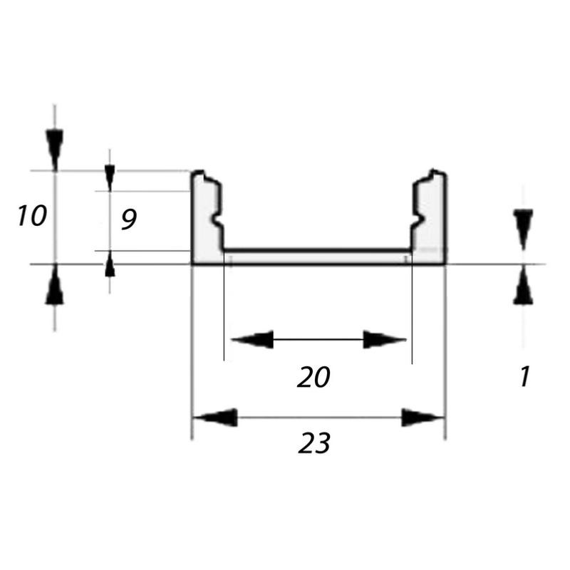 Profilé Aluminium 1m pour Ruban LED Double Rangée - Couvercle Blanc Opaque