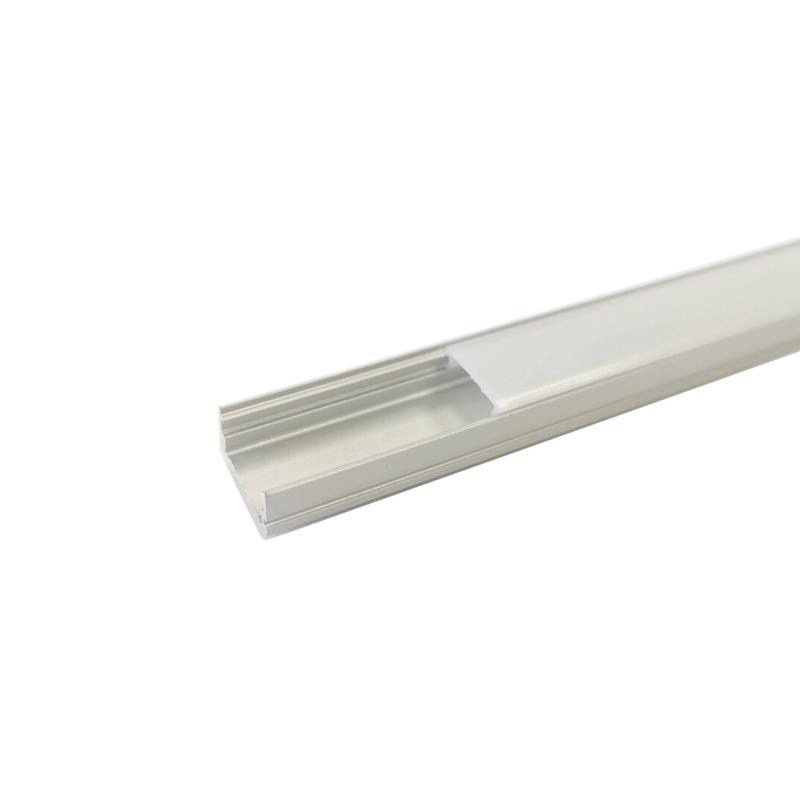 Profilé Aluminium 1m pour Ruban LED - Couvercle Blanc Opaque