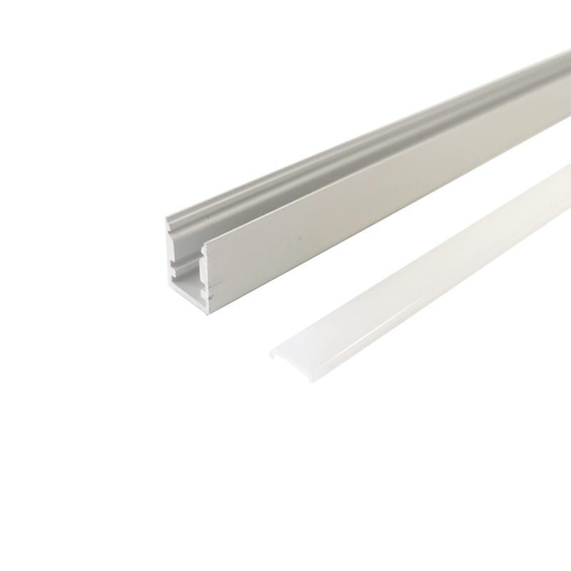 Profilé Aluminium 1m pour Ruban LED avec Cache Blanc Opaque