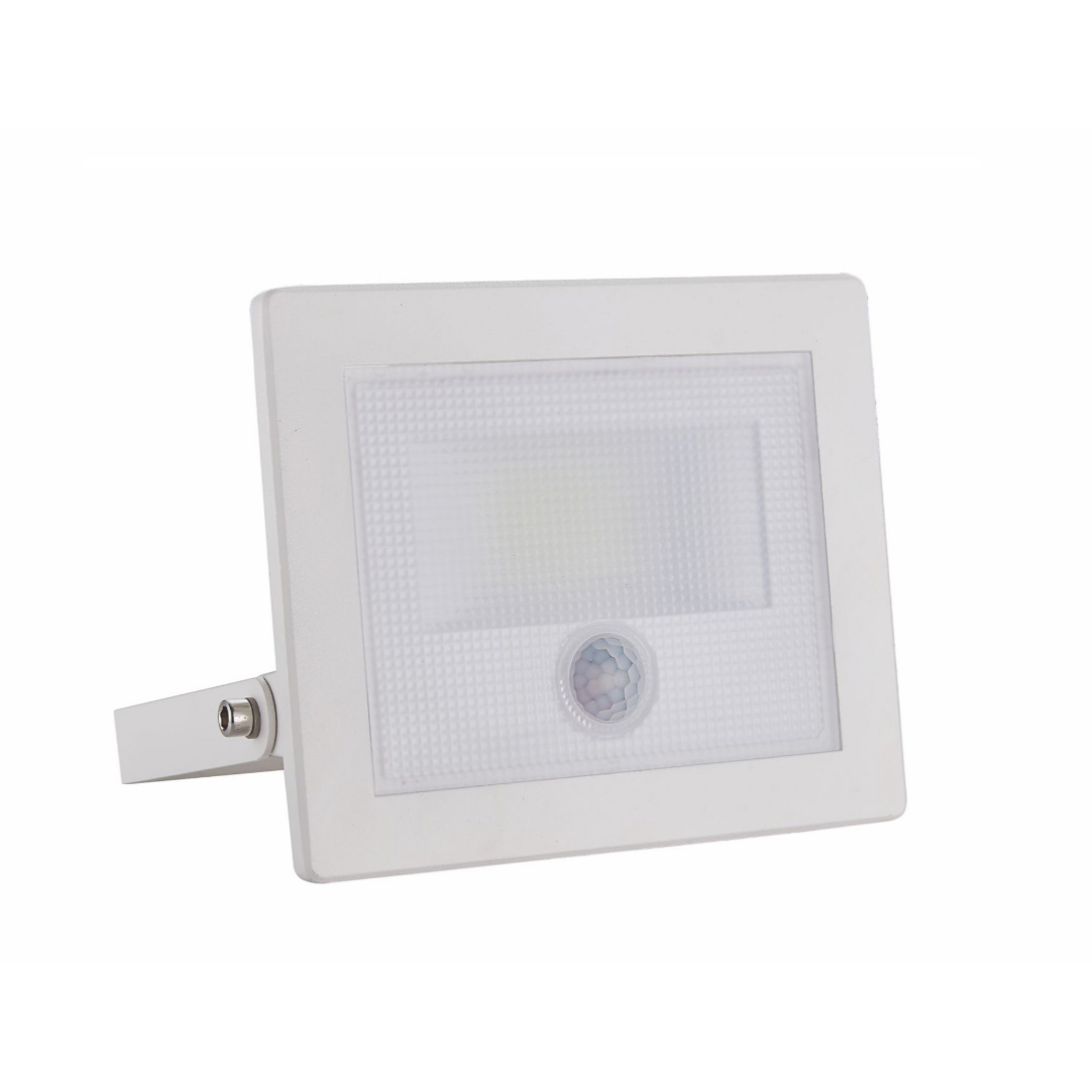 Projecteur LED 30W Détecteur de Mouvement Crépusculaire Extra Plat IP65 BLANC