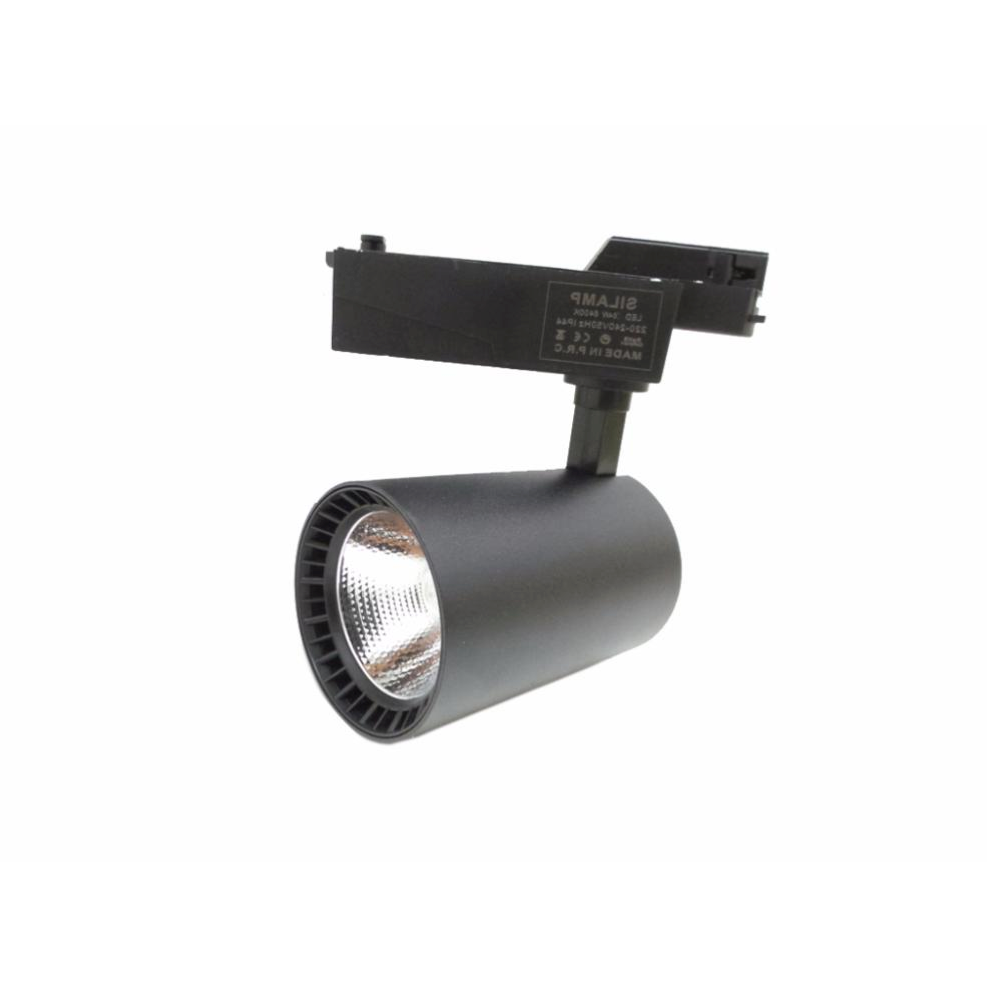 Spot LED sur Rail 20W 80° COB Monophasé NOIR