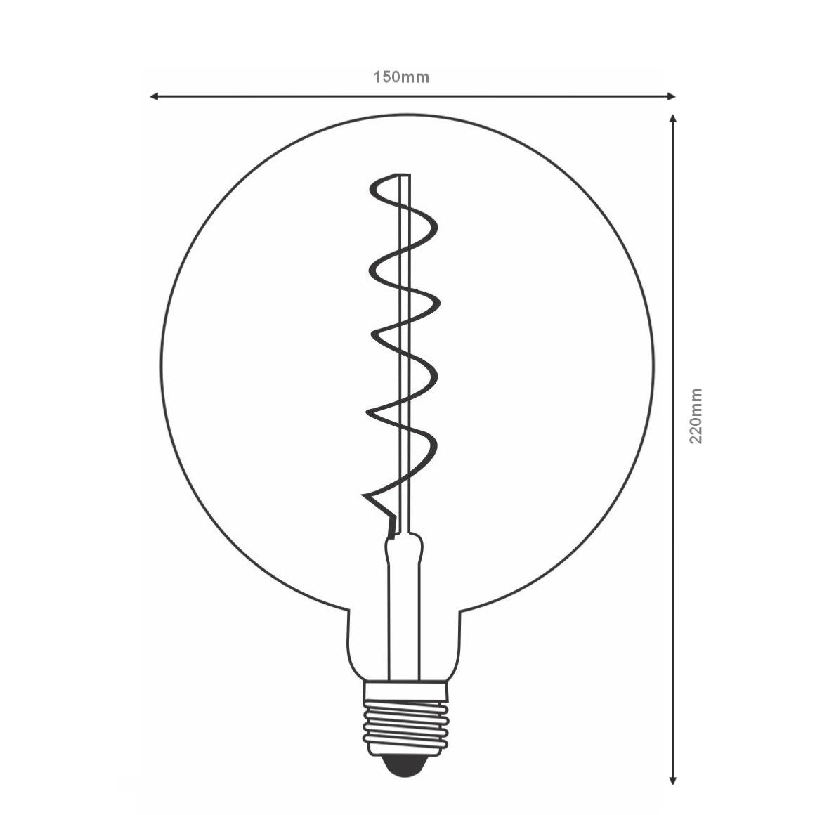 Ampoule LED E27 Filament Dimmable 6W G150 Globe
