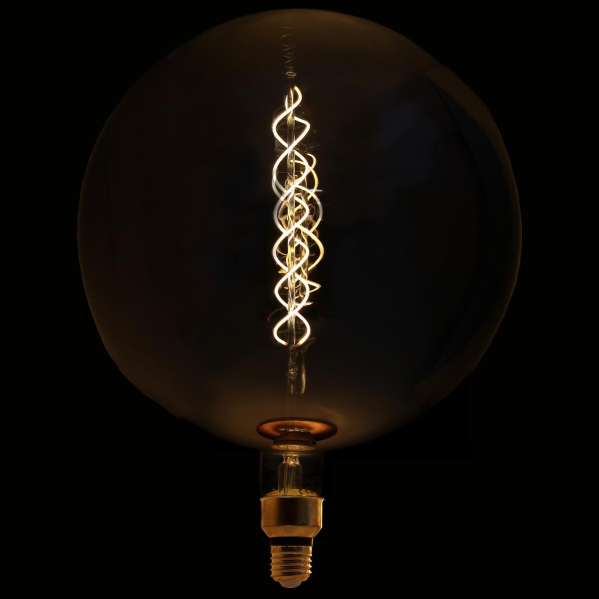 Ampoule LED E27 Filament Dimmable 8W G300 Globe XXL SMOKE