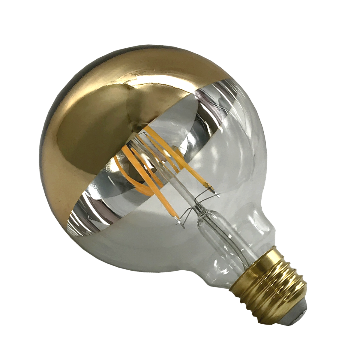 Ampoule LED E27 Filament Dimmable 8W G125 Globe Reflect Or