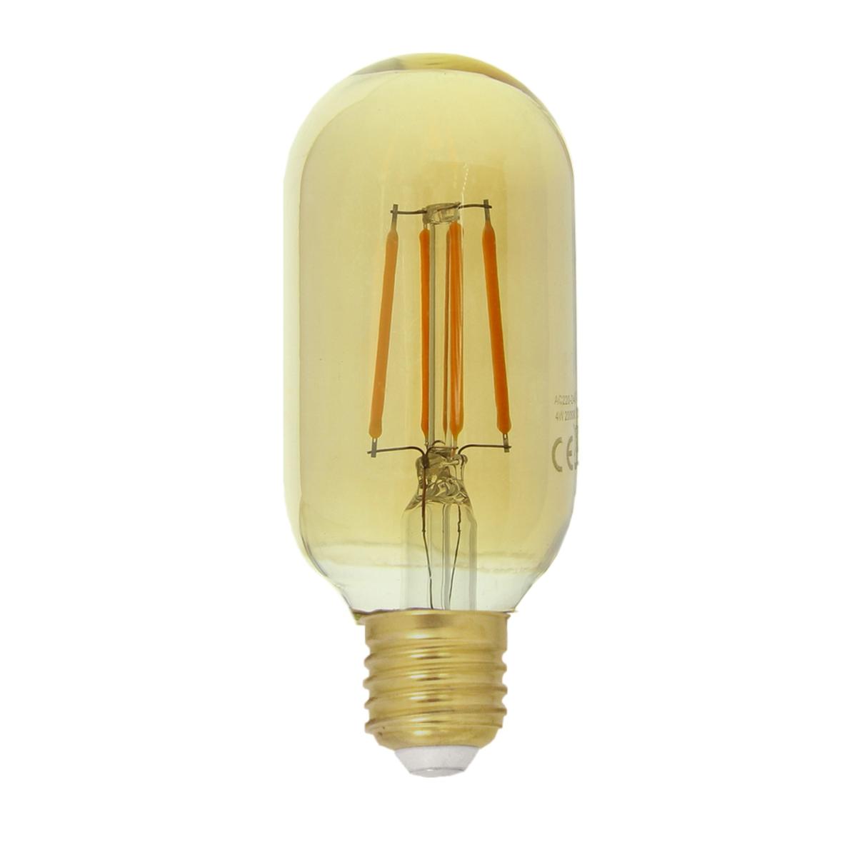 Ampoule LED E27 Filament Dimmable 4W T45 Tube - linéaire
