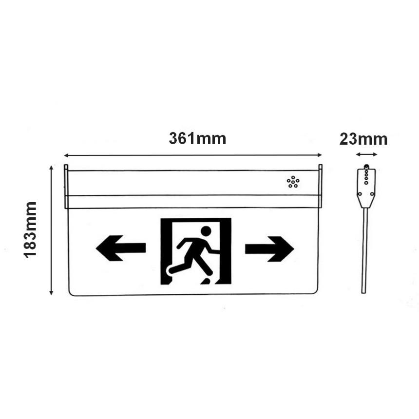 Panneau d'indication de Sortie de secours GAUCHE 3W IP40