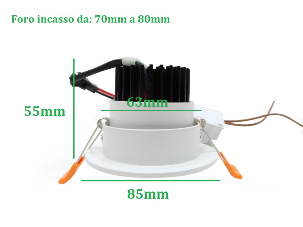 Spot Encastrable LED COB Rond Orientable 3W 80°