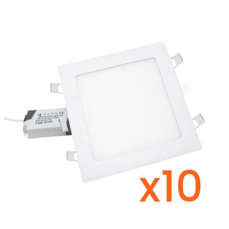 Spot LED Extra Plat Carré 24W Blanc (Pack de 10)