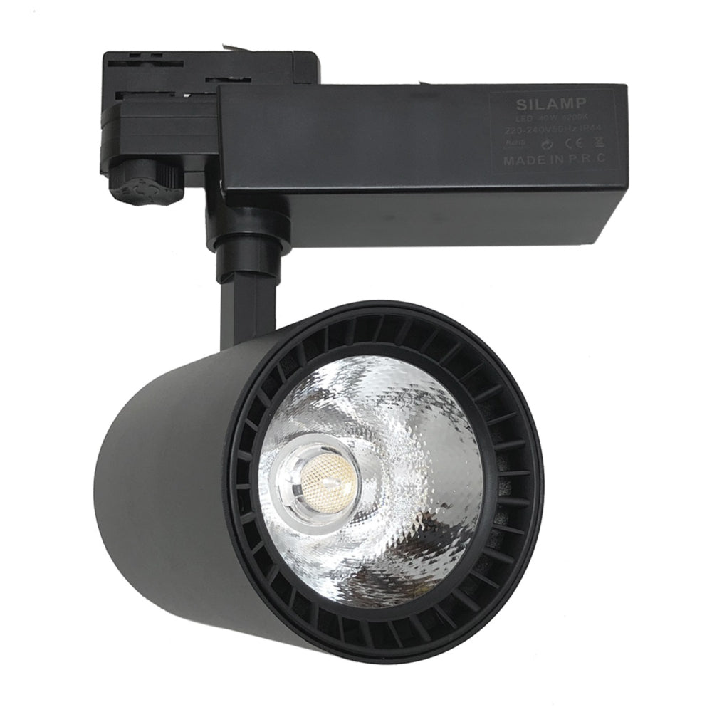 Spot LED sur Rail NOIR 40W 80° COB Triphasé