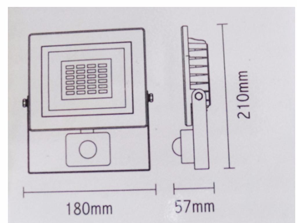Projecteur LED 20W Détecteur de Mouvement Crépusculaire Extra Plat IP54