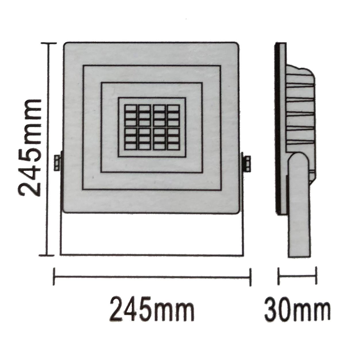 Projecteur LED Extérieur 50W IP65 Plat NOIR