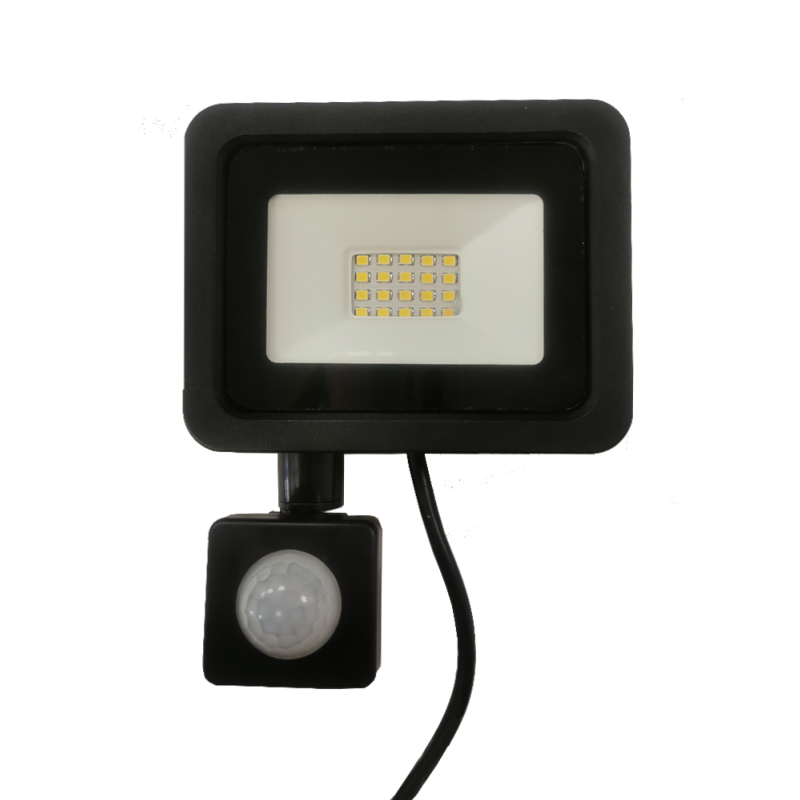 Projecteur LED Extérieur 20W IP65 NOIR avec Détecteur de Mouvement Crépusculaire