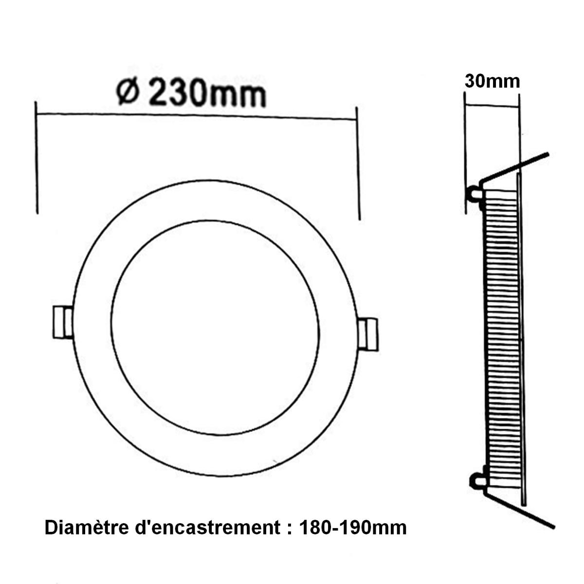 Spot LED Downlight Plat Rond 30W Blanc
