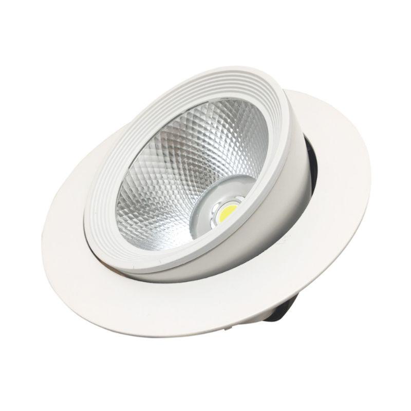 Spot LED Rond Encastrable Orientable COB Blanc 30W