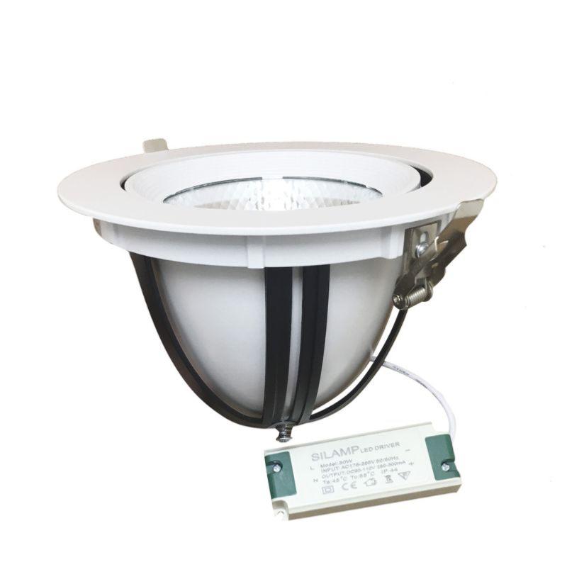 Spot LED Rond Encastrable Orientable COB Blanc 30W