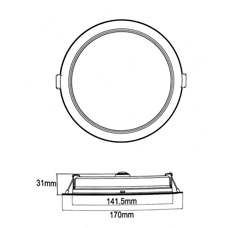 Spot LED Encastrable BLANC 18W Ø170mm