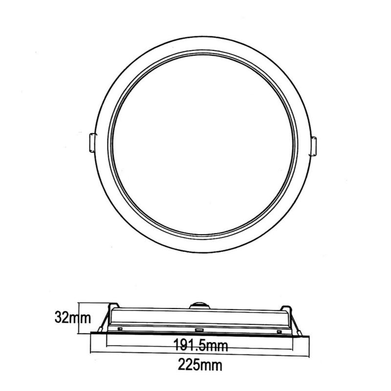 Spot LED Encastrable Rond BLANC 24W Ø225mm