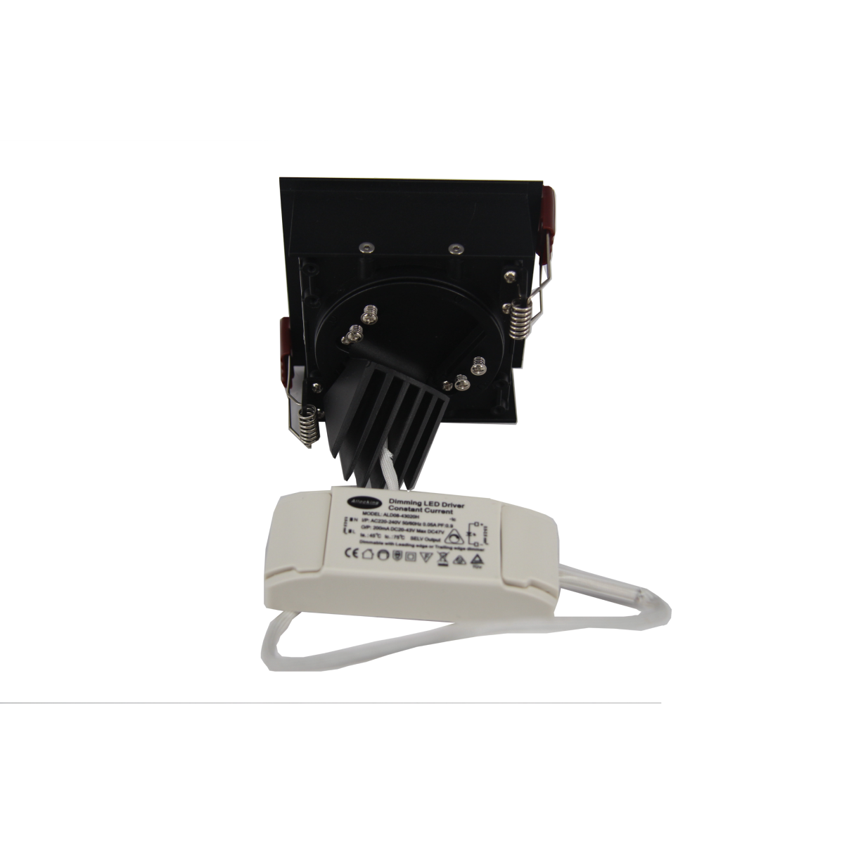 Spot LED Encastrable COB Orientable Dimmable Carré Noir 9W 120°