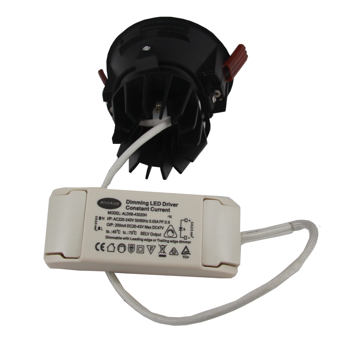 Downlight Spot LED COB Orientable Dimmable Rond Noir 9W 120°