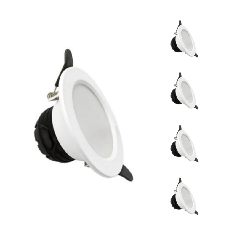 Spot LED Encastrable 6W Rond BLANC lumière variable - 3000K/4000K/6500K (Pack de 5)