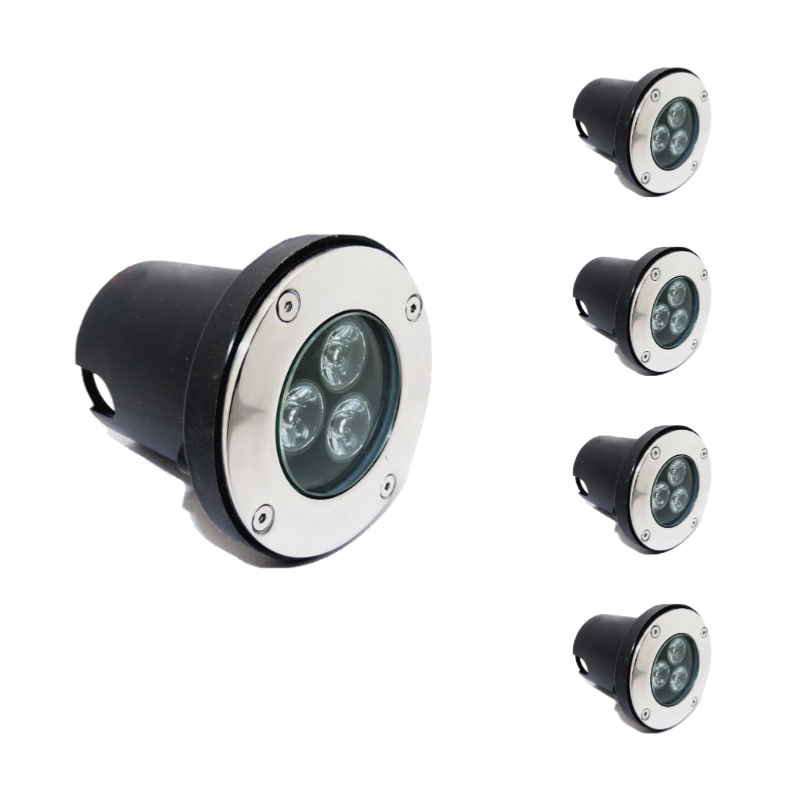 Spot LED Encastrable Extérieur IP65 220V Sol 3W 80° (Lot de 5)