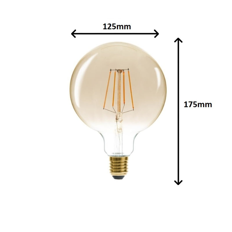 Ampoule LED E27 Filament 4W Globe Ambré