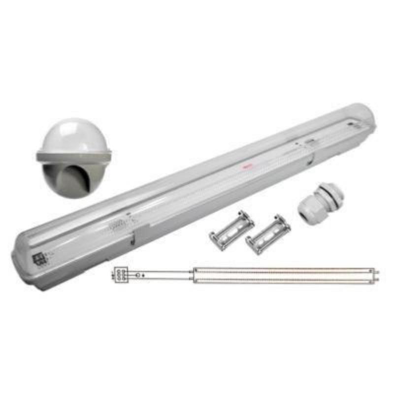 Kit de Réglette LED étanche + Tube Néon LED 60cm T8 10W