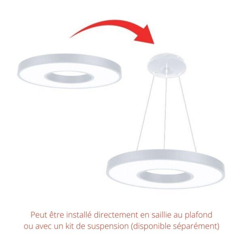 Plafonnier LED Blanc Rond 36W 50cm