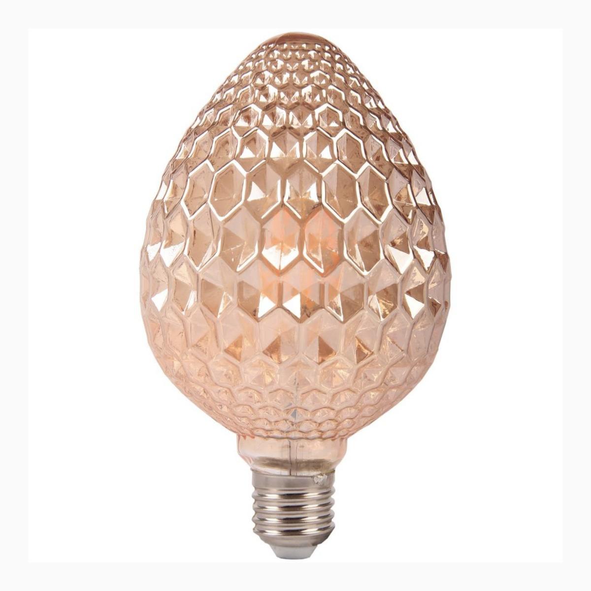 Ampoule LED E27 Dimmable Filament 6W Diamant Ambrée