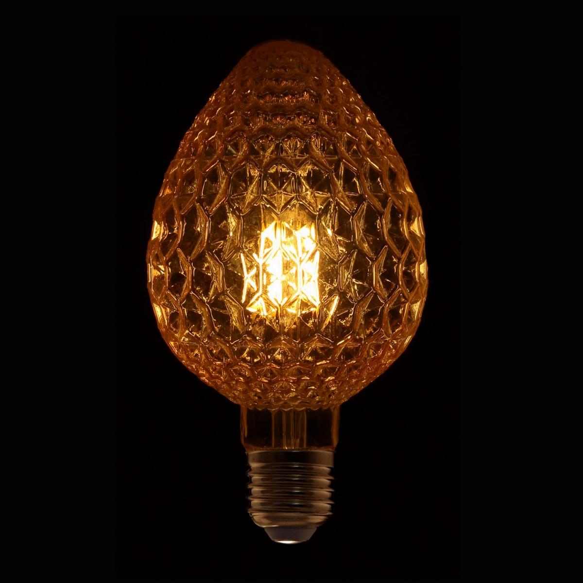 Ampoule LED E27 Dimmable Filament 6W Diamant Ambrée