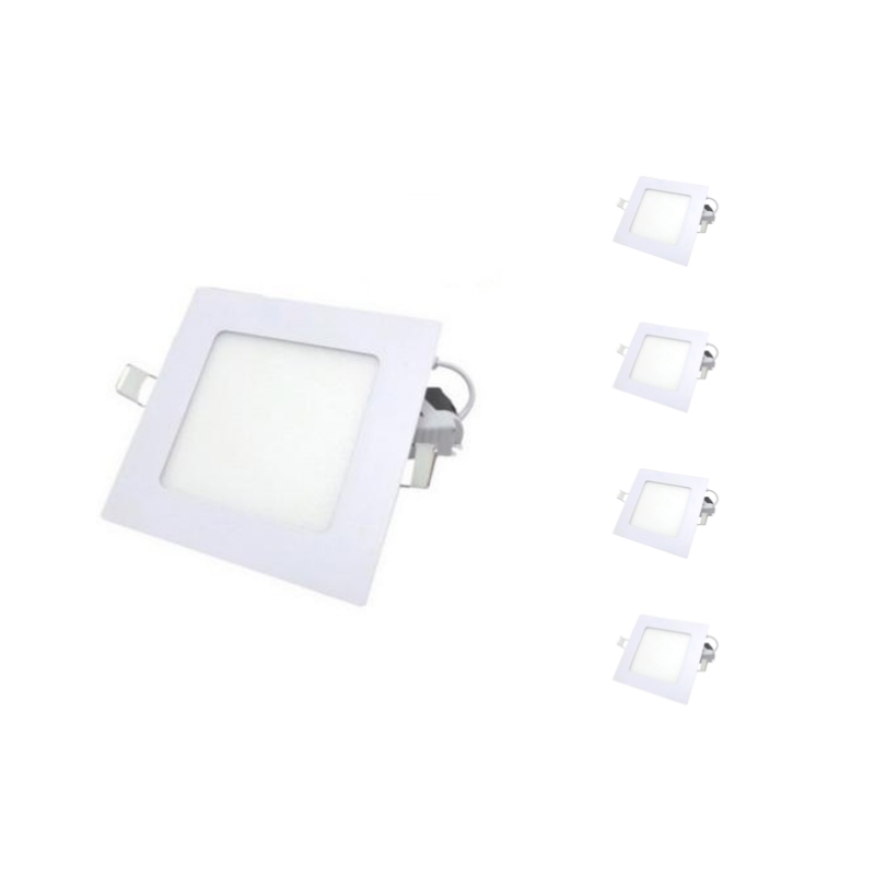 Pack de 5 - Spot LED Extra Plat Carré BLANC 24W