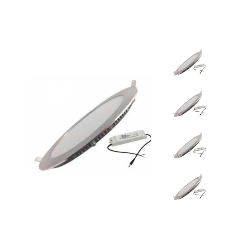 Pack de 5 - Spot LED Encastrable Rond ALU 12W