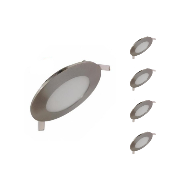 Pack de 5 - Spot LED Extra Plat Rond ALU 6W