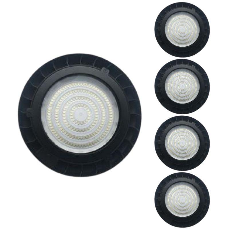 Suspension Industrielle LED HighBay UFO 100W IP65 90° - Pack de 5