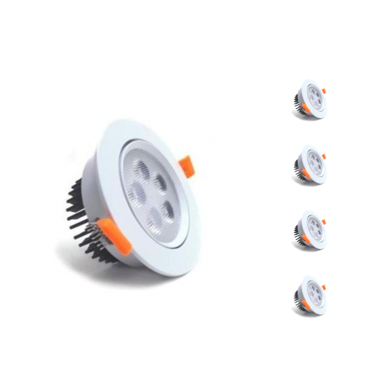 Spot LED Encastrable Rond 5W 80° Orientable (Pack de 5)