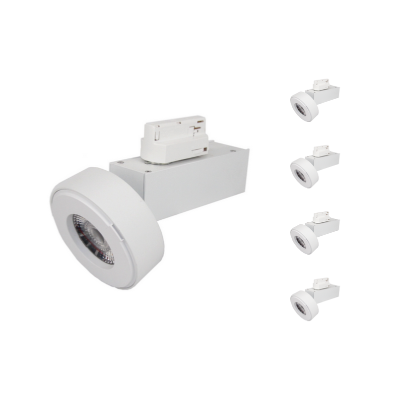 Spot LED sur Rail 12W 38° Monophasé BLANC (Pack de 5)