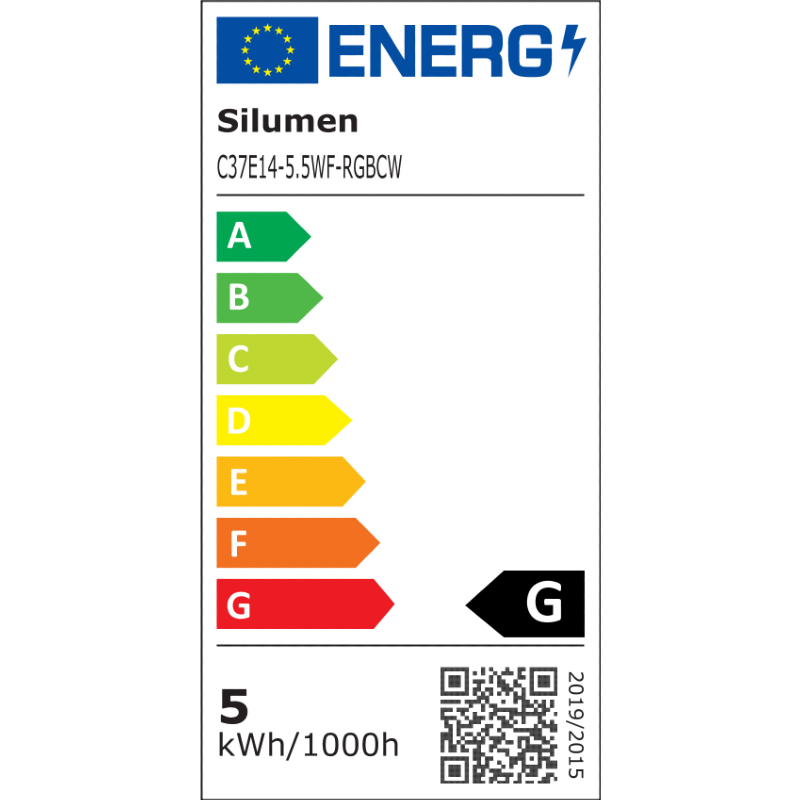 Pack de 5 - Ampoule LED Connectée WiFi E14 5.5W RGBW C37