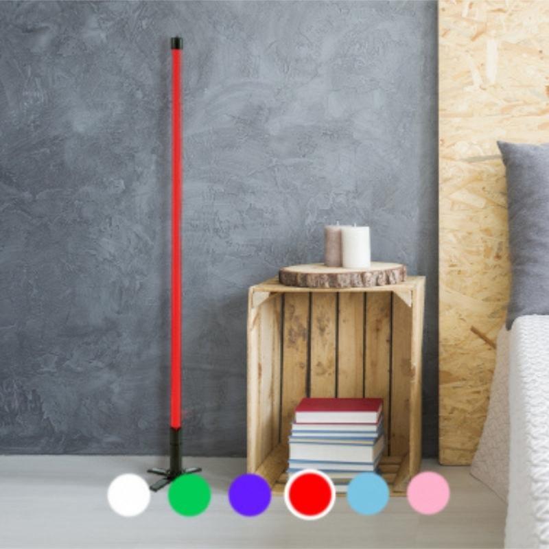 Lampe Tube Néon sur Pied Rouge 134cm