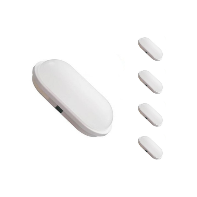 Applique LED Murale 20W Blanche Ovale IP65 - Pack de 5
