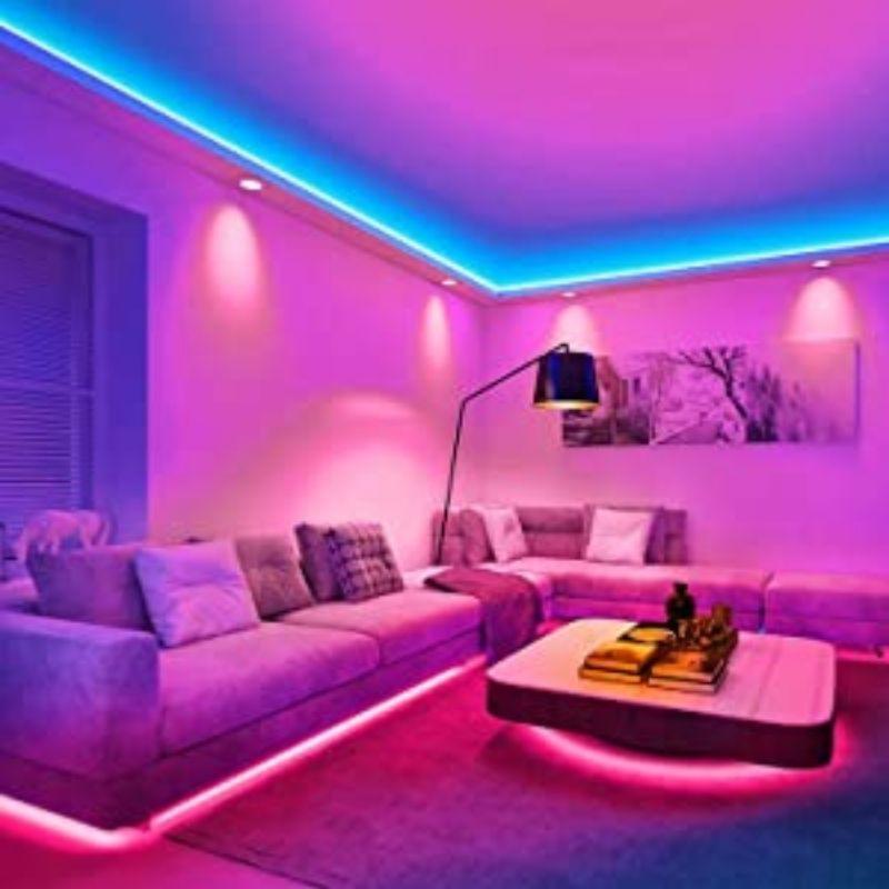 Ruban LED lumineux Bande LED pour Chambre, Mariage, Fête Cuisine RVB 5050  SMD multicolore 2M 30 LED Avec 44 télécommande